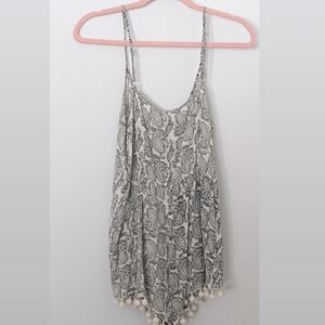 Elegant Black and White Paisley Jumpsuit